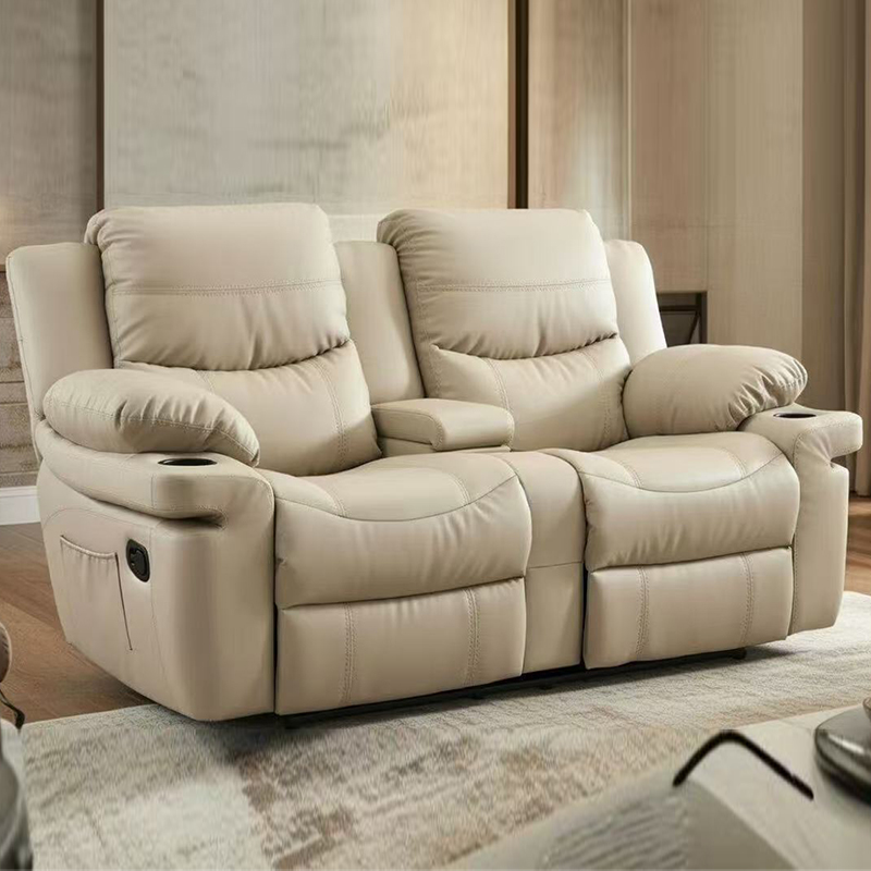 가죽 덮개를 씌운 수동 모션 Loveseat 안락의자